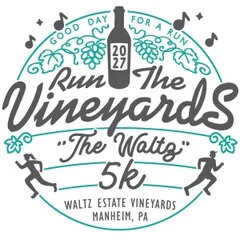 Run the Vineyards - "The 5K Waltz" logo
