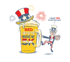Red White & Brew 5k Run/Walk logo