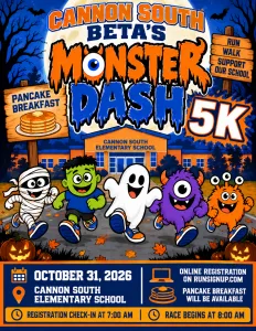 Cannon South Elementary Beta Club's Monster Dash 5K logo