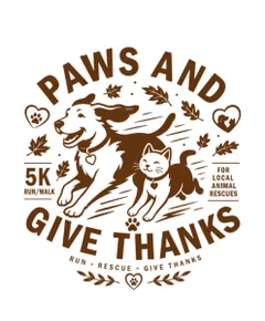 Paws and Give Thanks Rescue Run 5K logo