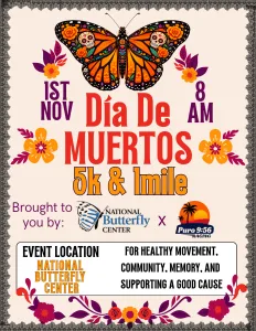Día de los Muertos 5K - National Butterfly Center × Puro 9:56 Racing logo