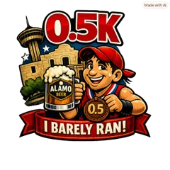 The 6th Annual I CAN’T BEXAR ANOTHER RUN 0.5K is coming! San Antonio’s ORIGINAL 0.5K!!! logo