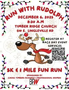 CROSS TIMBERS BUSINESS & PROFESSIONAL WOMEN’S RUN WITH RUDOLPH 5K & 1 MILE FUN RUN logo