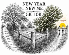 New Year. New Me 5k Run (10k + 1-Mile) logo