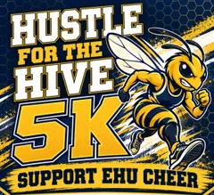 Hustle for the Hive 5K for Emory and Henry Cheer logo