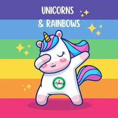 Unicorns & Rainbows 5k logo