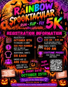 Rainbow Gymnastics Spooktacular 5K logo