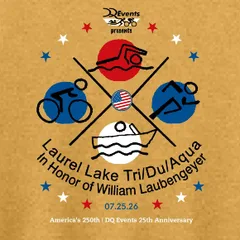 DQ Laurel Lake Triathlon, Duathlon, Aquabike, Aquathlon, & Super Sprint Triathlon in honor of William Laubengeyer *# logo
