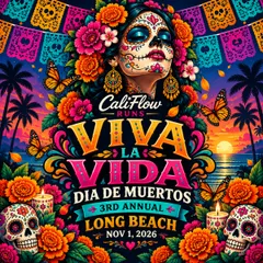 Día de Muertos - Viva la Vida - 5K, 10K, and Half Marathon by Califlow Runs logo