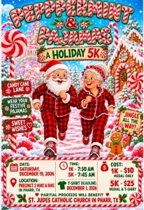 Peppermint and Pajamas 5K Run logo