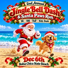 Jingle Bell Dash Kids Dash, 5K, 10K and Half Marathon & Santa Paws Doggie Run logo