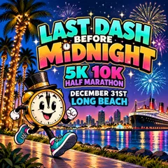 Last Dash Before Midnight 5K, 10K, & Half Marathon by Califlow Runs logo