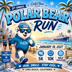 Polar Bear Run 5K, 10K, and Half Marathon by Califlow Runs logo