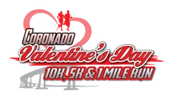 2027 Coronado Valentine's Day 10K, 5K and 1 Mile Fun Run/Walk logo