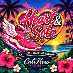 Heart and Sole Valentine's Run 5K, 10K, and Half Marathon by Califlow Runs logo