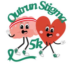 Lakewood Center's Outrun Stigma 5k logo