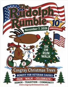 Rudolph Rumble Veteran's Benefit 5K Run-Walk/1M Walk 2026-November 7, 2026 @ 9:30 AM EST. logo
