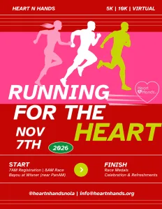 "Running for the HEART 5K | 10K" RUN/WALK NEW ORLEANS 2026 logo