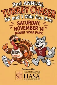 St. Joseph Fullerton 2nd Annual Turkey Chaser 5K logo