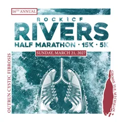 16th Annual Rock CF Rivers Half Marathon logo