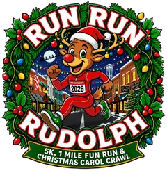 Run Run Rudolph 5K, 1 Mile Fun Run, & Christmas Carol Crawl logo